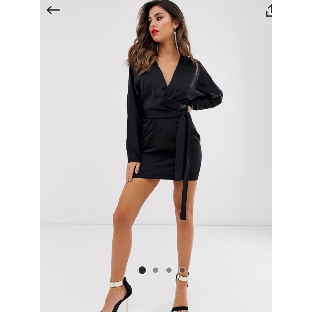 ASOS Black Batwing Sleeve Mini Dress
